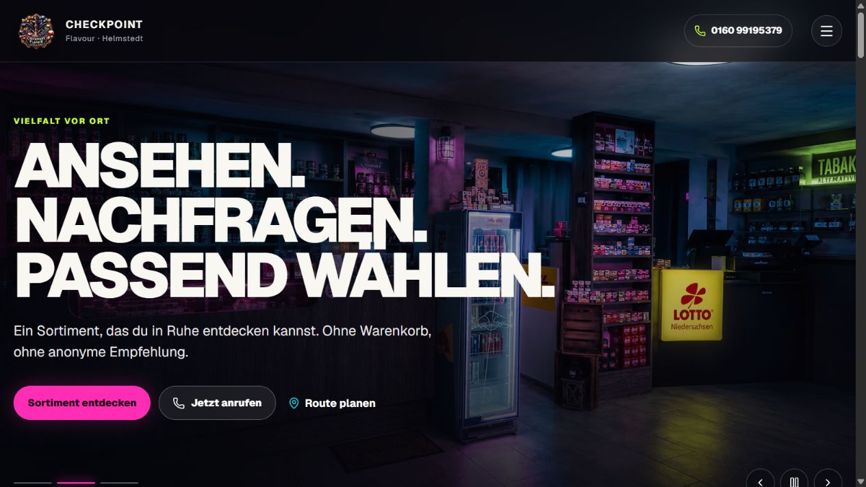 Vorschau der Website CHECKPOINT FLAVOUR